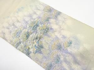 アンティーク　作家物　手描き　樹木模様袋帯（材料）